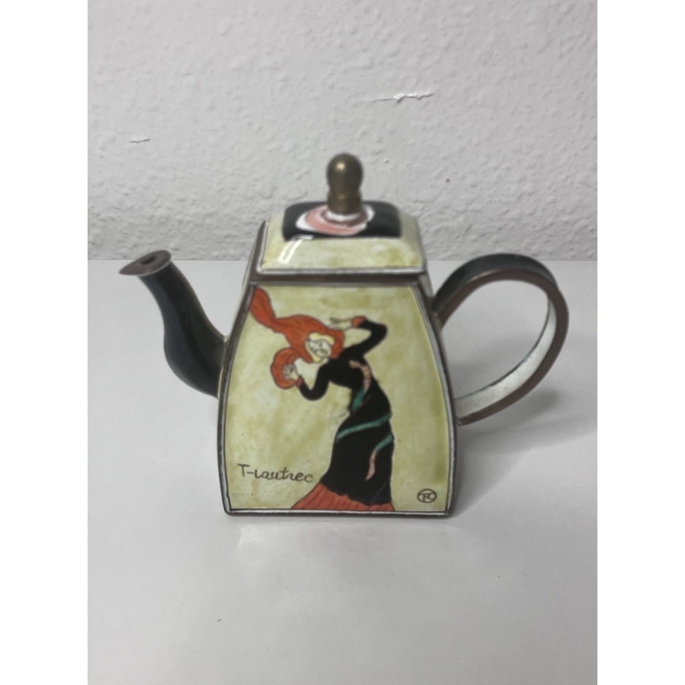KELVIN CHEN Enamel Over Copper Handpainted Miniature Teapot-photographer LauTrec